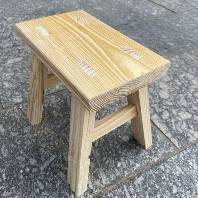 Bench Solid wood small wooden stool Durable household stool Children's low stool Thickened adult dance starting from one piece