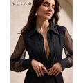 Amazon fashion  summer new design versatile elegant exquisite mesh patchwork denim top