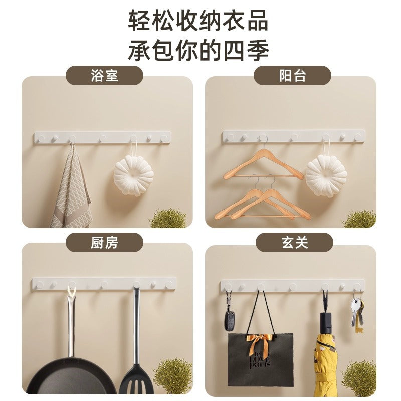 White hook, coat hook, entrance to the door, no punching in the entrance, storage hanger, key row hook storage rack on the wall