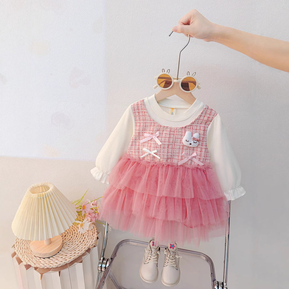 Girls' dress autumn collection  spring new style chic little girl children's princess baby dress cake gown