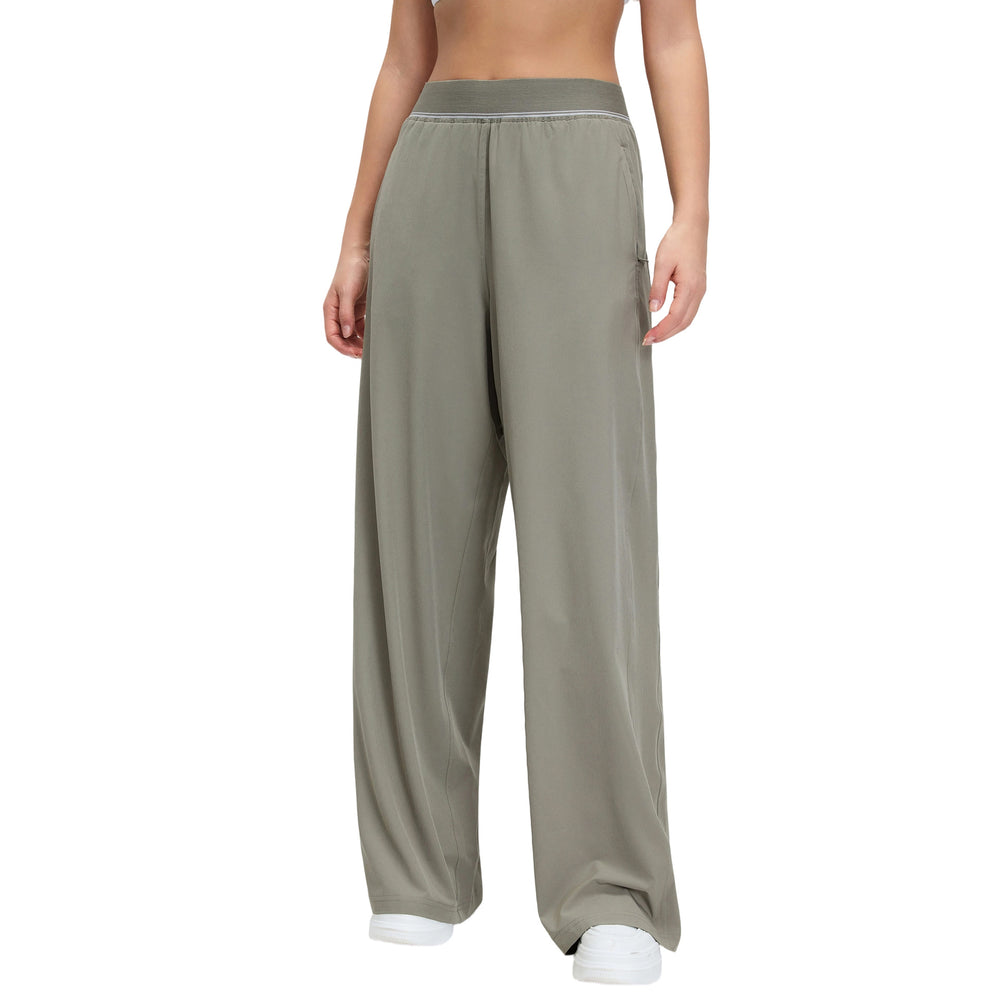 Straight-legeasiest for matchcasual pants women's drape plaidloose pantshigh waistslimming look fitness sports pantsd26092
