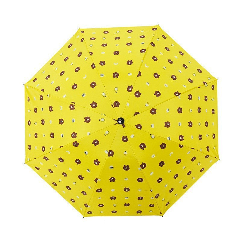 Umbrella Automatic bear umbrella Wholesale wholesale Automatic umbrella Folding children's umbrella Cartoon sun umbrella dual-purpose
