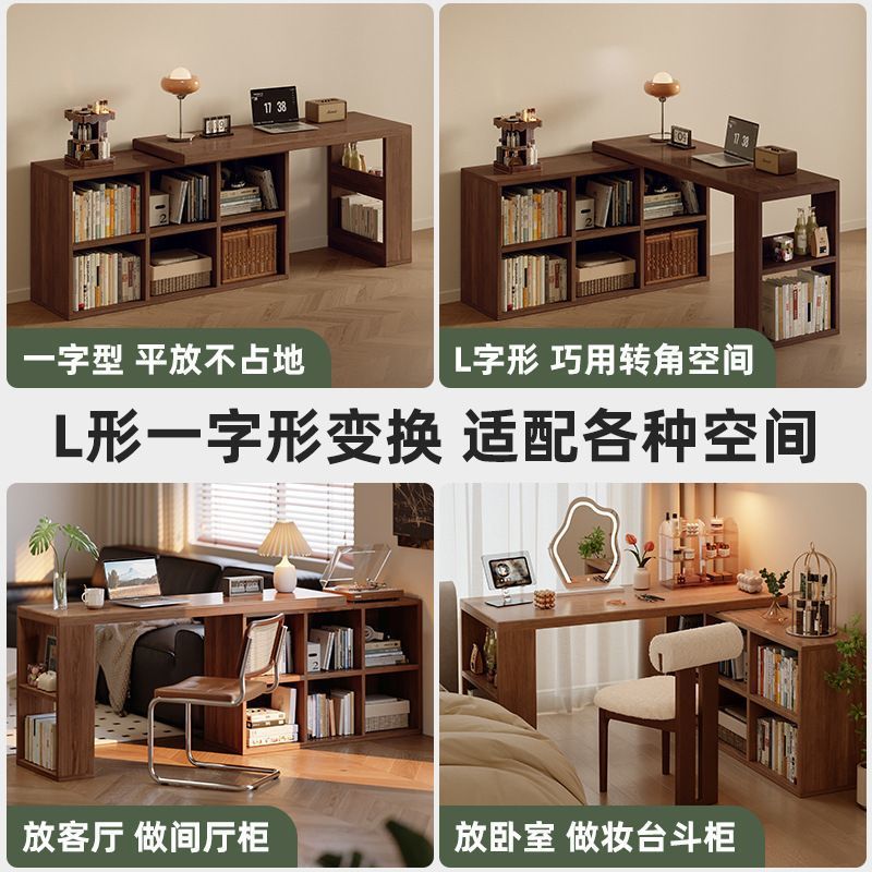 Corner desk bookshelf bookcase all-in-one table bedroom home extendable vanity corner computer desk office desk