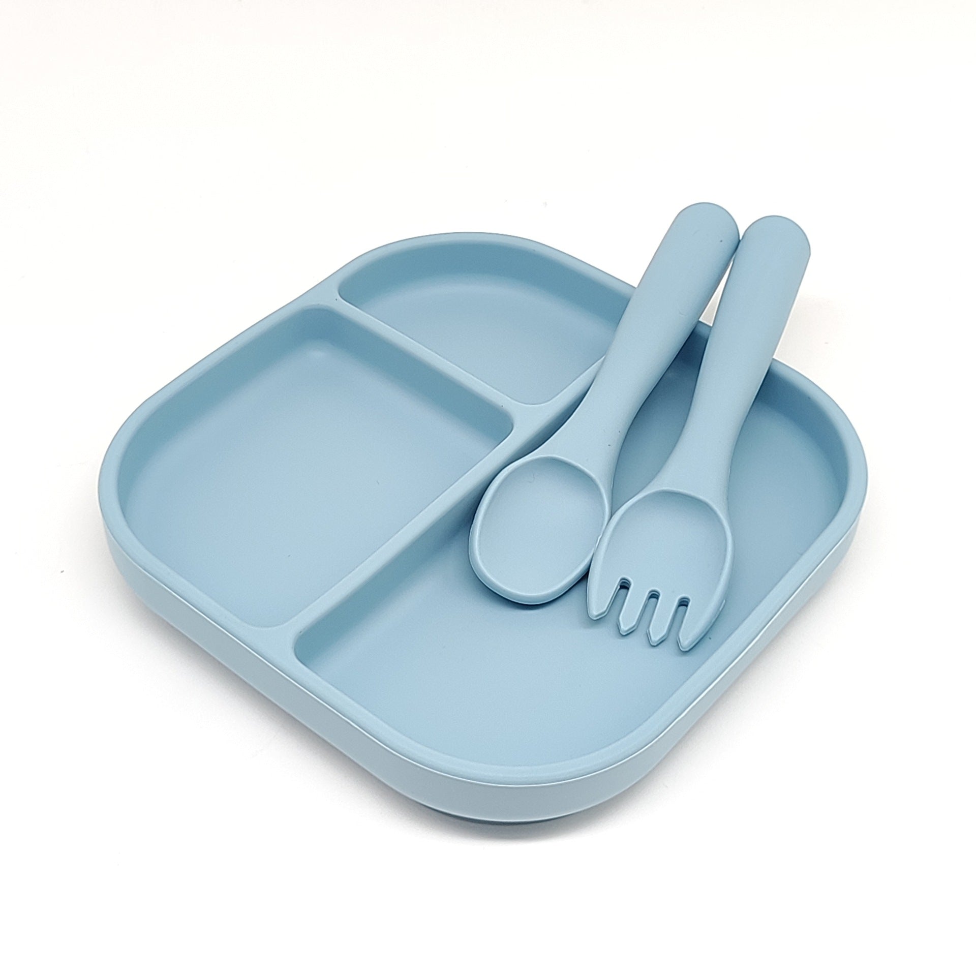 Cross-border supply of silicone plates, children's and babies' silicone plates, integrated silicone rice bowls, complementary food plates, feeding tableware