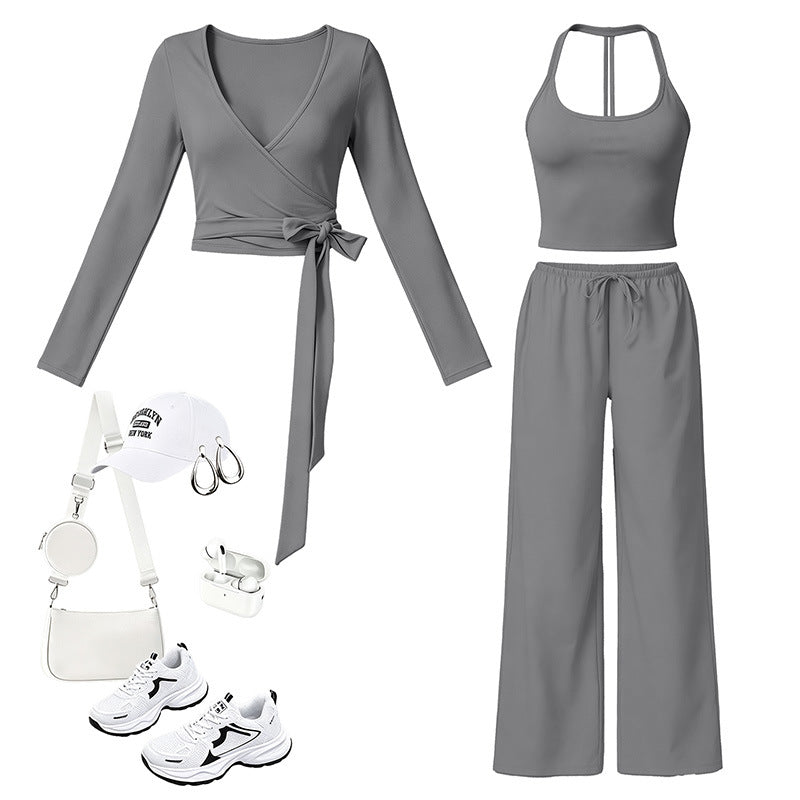 fall/winter new arrival: brushed yoga set - quick-dry, beautiful back tank top, activewear set for women - casual running & fitness