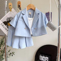 Girls' summer new french style niche outfit: blazer + wide-leg shorts - direct from the manufacturer