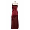 summer new european and american style camisole dress - sexy backless satin patchwork chiffon maxi evening gown
