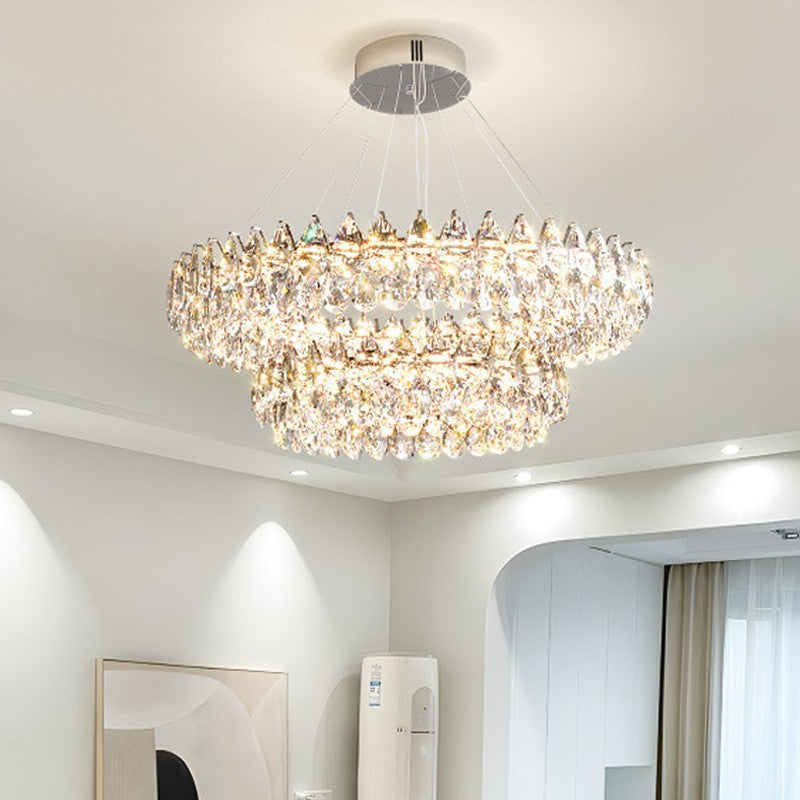 Light luxury crystal chandelier living room light modern simple atmosphere high PC and console game light bedroom new dining room light Zhongshan lighting