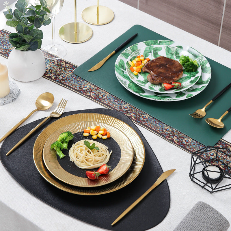 Ceramic tableware display set for showroom: nordic style dinnerware, plates, and western steak plate set