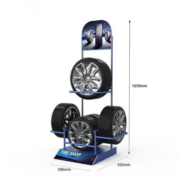 Hot-selling Auto Parts Rim Metal Display Stand Tire Display Stand Car Tire Display Stand