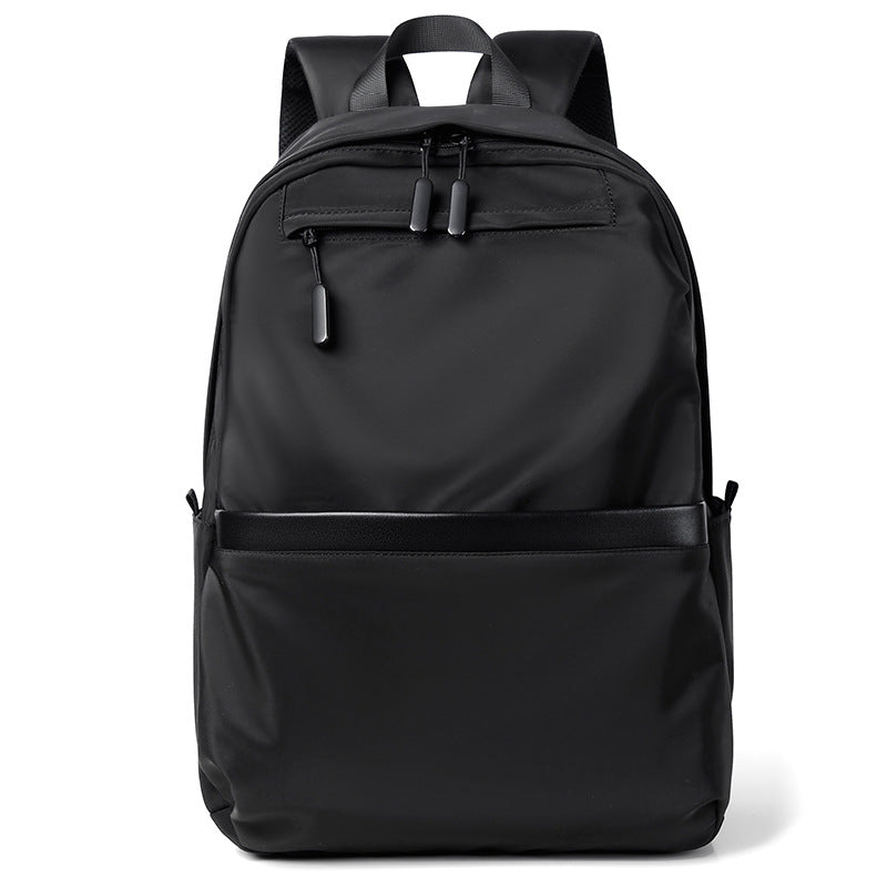 Simple and fashionable backpack, men's solid color, large capacity 15.6-inch computer bag, business travel backpack, student schoolbag