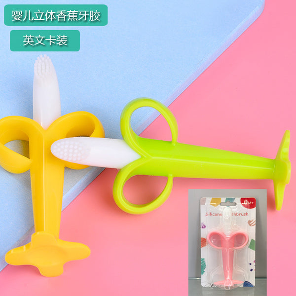 English card pack, three-dimensional banana toothpaste baby molar stick baby baby baby teeth molar toothpaste banana toothbrush