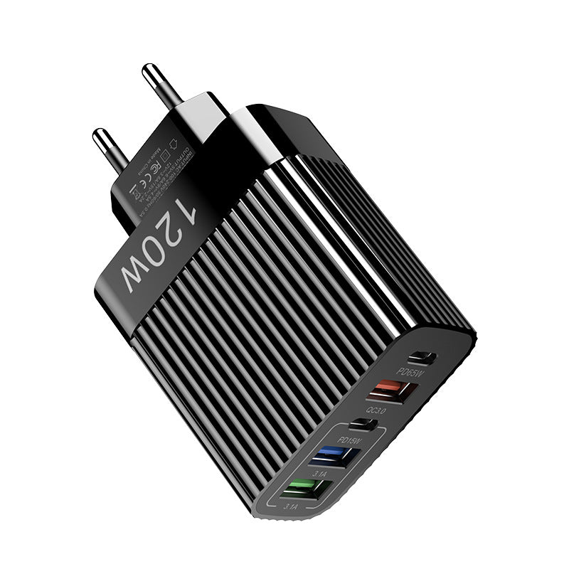 European and american standard multi-port mobile phone charger fast charging head 3usb+2c british standard five-port charging head suitable for huawei and apple