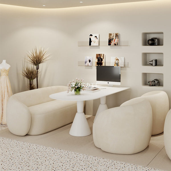 Studio selection area, sofa rest, reception, cream style wedding shop negotiation, beauty salon table and chair combination set