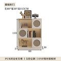 Half wall solid wood bookcase low cabinet storage cabinet all-in-one living room side cabinet combination cabinet storage rack color matching rattan bookshelf