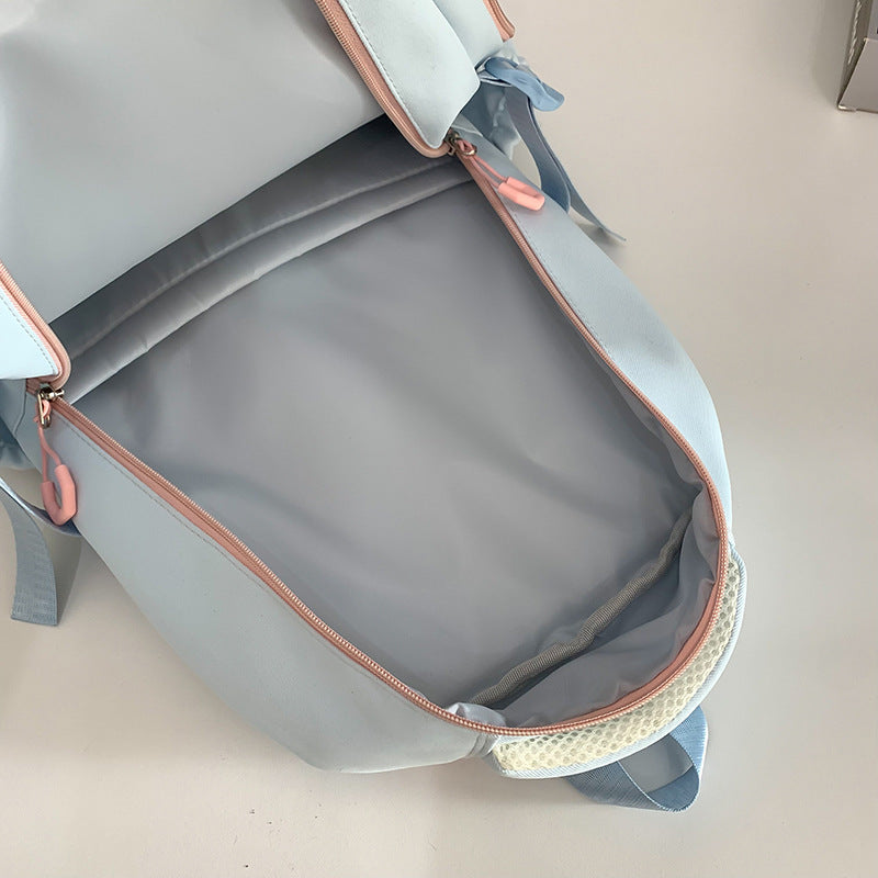 New simple backpack trend retro college style junior high school student schoolbag large capacity travel computer backpack