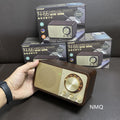 Jy66 wooden speaker - retro style bluetooth speaker with outdoor radio, card & usb drive support (default model - no battery)