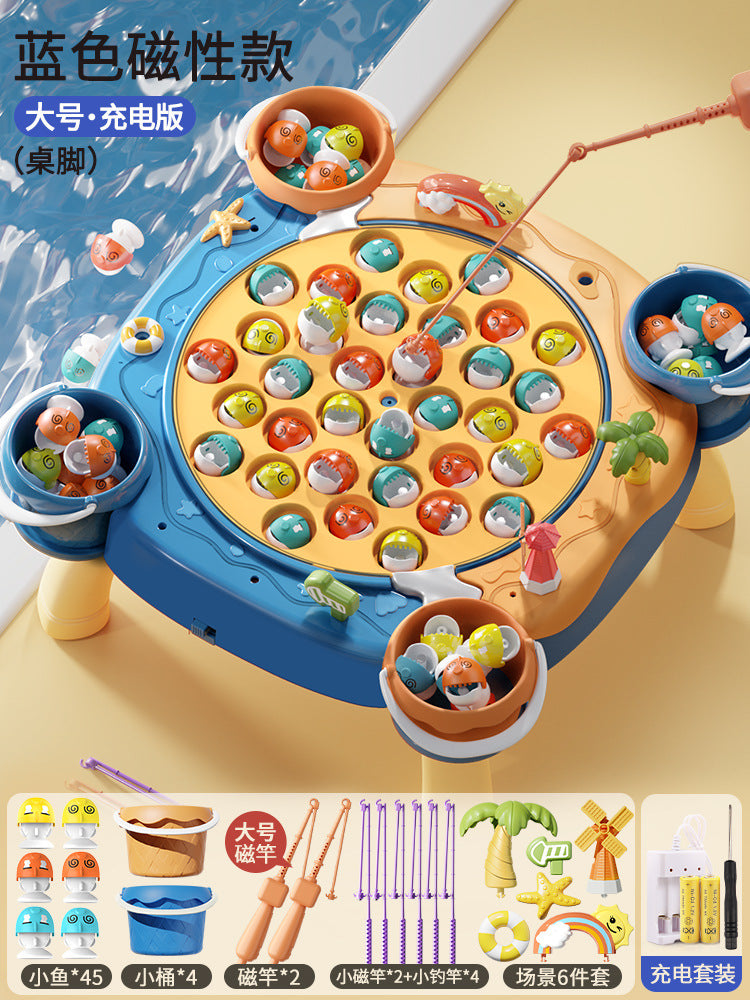 Electric magnetic fishing game - early education, educational, musical, interactive pretend play toy for boys and girls - wholesale gifts