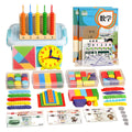 [teacher recommended] first grade elementary school math manipulatives set - geometry shapes learning kit (first and second semester)