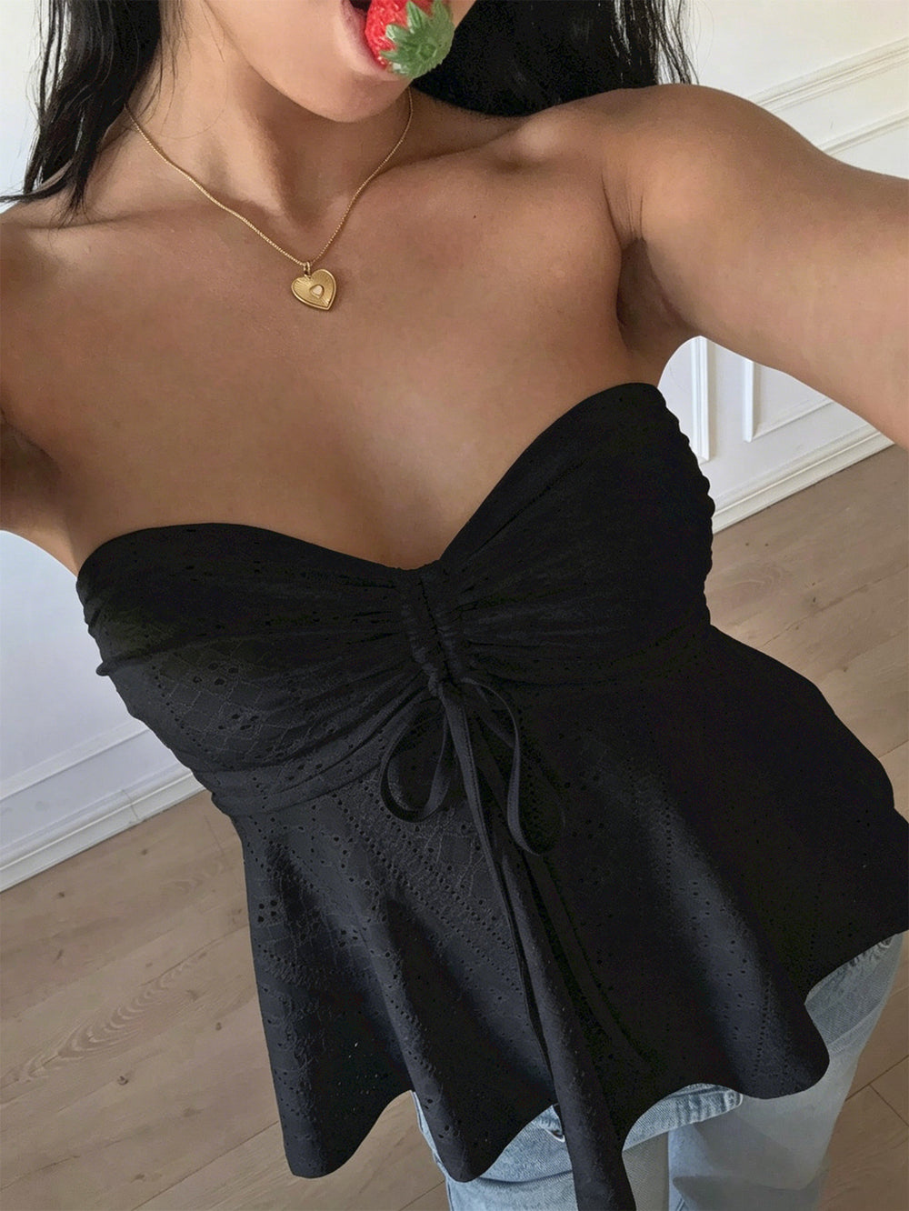 summer new arrival:  cross-border women's fashion - high-end sweet & spicy bandeau tank top, slim-fit sleeveless top