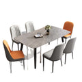 Nordic light luxury rock slab dining table and chair set - compact home, eight-person table, minimalist rental apartment dining table