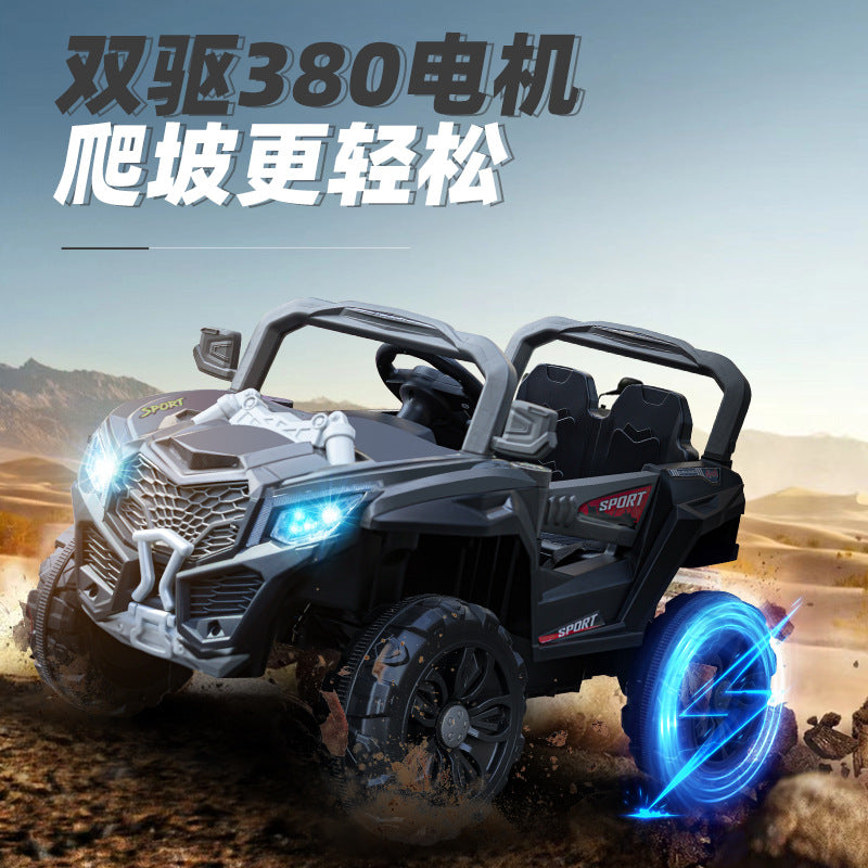 New children's electric vehicle off-road vehicle four-wheel seating double seat children's baby remote control toy off-road vehicle
