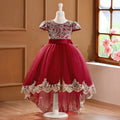 foreign trade girl's dress with train, short in front and long in back, accessible luxury, retro, niche party, birthday princess dress, in stock