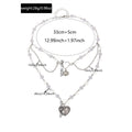 Wholesale faux pearl chains: cross-border fashion, niche, high-end, gothic style heart pendant necklace, sweater chain accessories