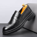 Genuine leather cowhide shoes men's shoes new arrival slip-on formal wear live hand-grabbed pattern breathable business casual slip-on leather shoes
