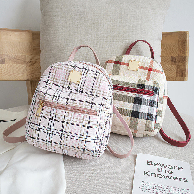 Plaid backpack 2021Shoulder bag wholesale Hong Kong style student schoolbag  small backpack trend backpack