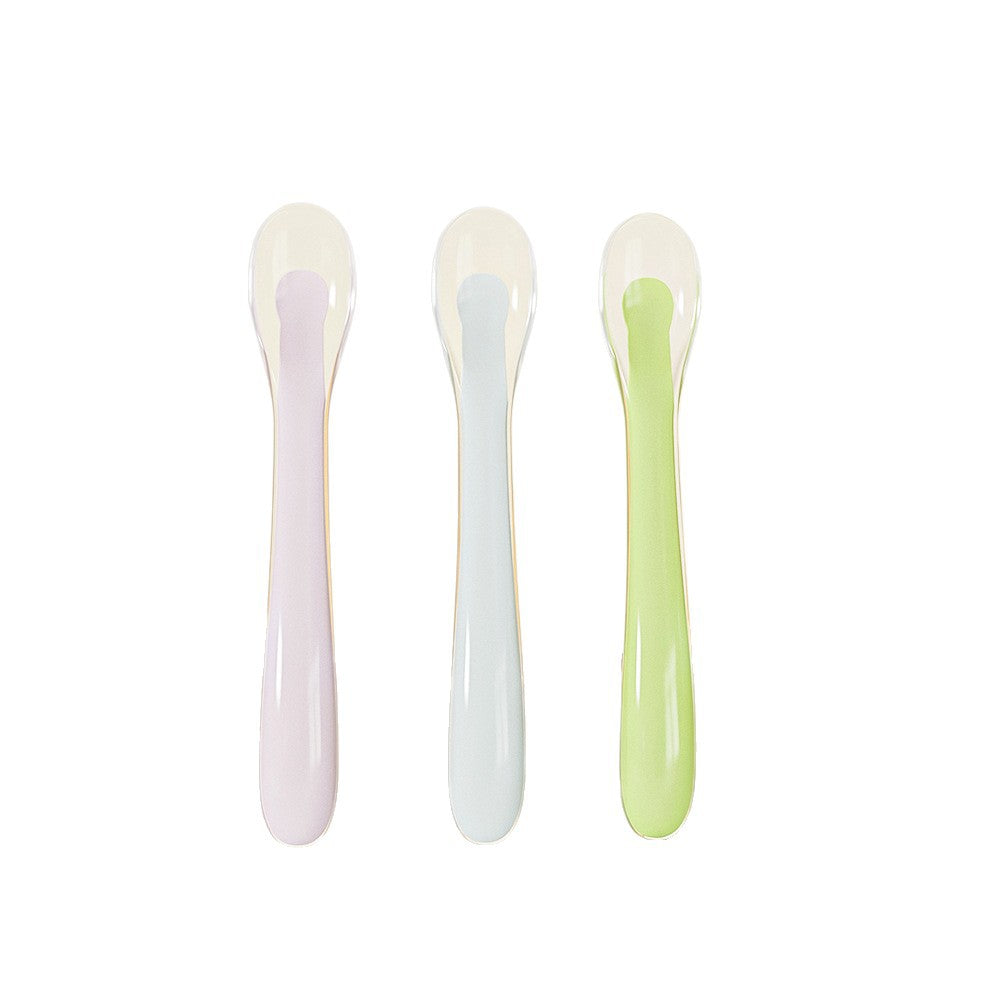 Nano silver liquid silicone spoon - soft-tip baby feeding spoon for complementary food, newborn feeding supplies, wholesale children's tableware