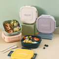 Square plastic bento box takeout lunch box divided student lunch box portable office worker microwaveable gift