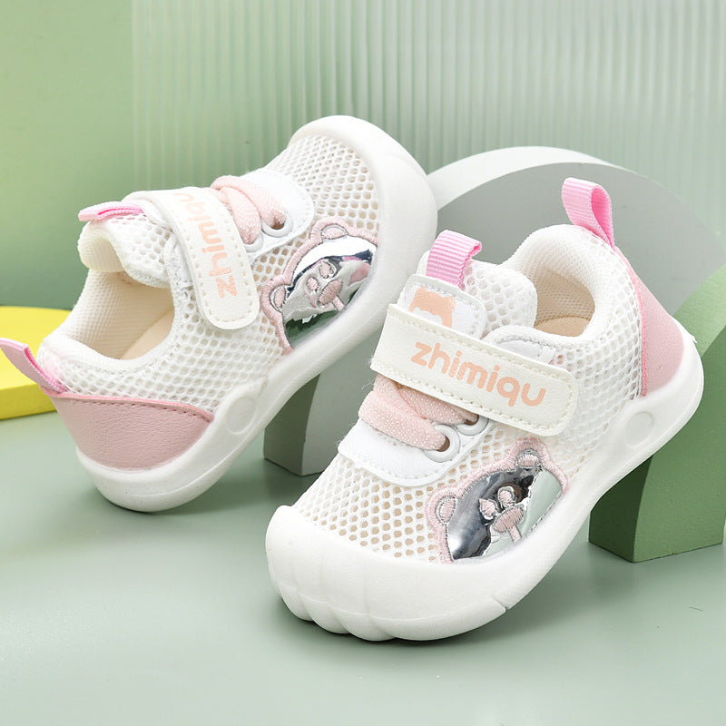 Baby sandals for boys, summer first walker shoes, 0-1-2 years old infant anti-slip soft sole mesh shoes for babies and toddlers, baby girl shoes