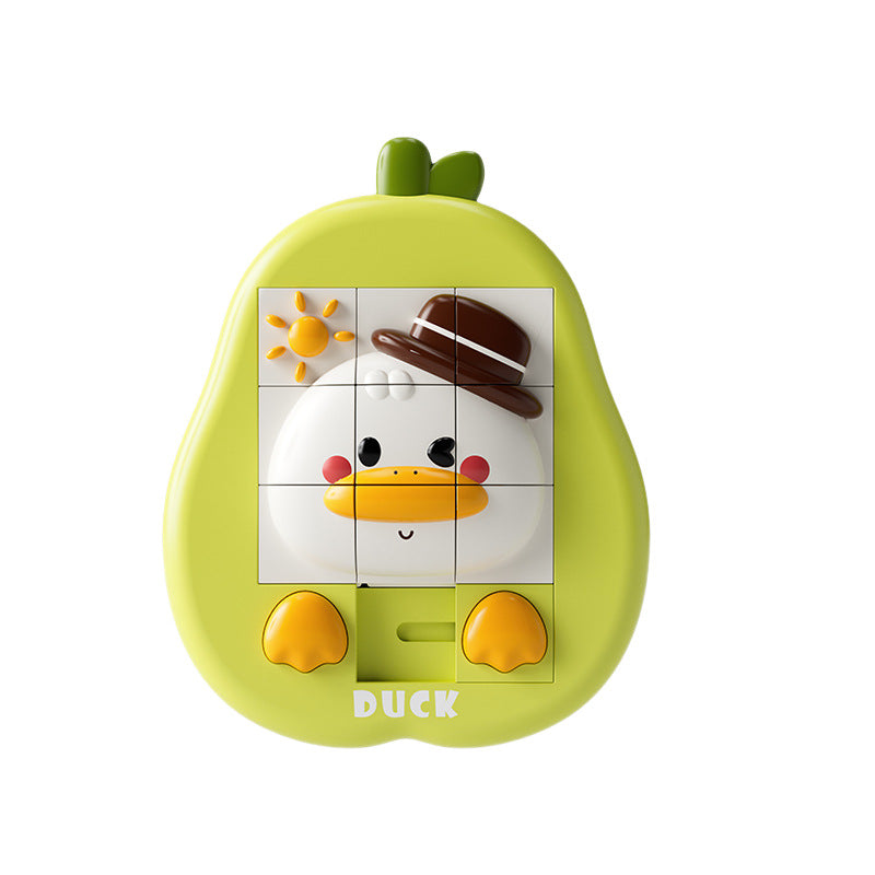 New cartoon animal huarong road children's puzzle 3d puzzle sliding dinosaur duck enlightenment puzzle toy