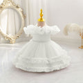 Ready-to-ship new floral cake princess dress - baby girl's first birthday party gown