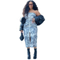 European and american cross-border women's fashion:  bestseller street style sexy hot girl multi-pocket bandeau zipper dress