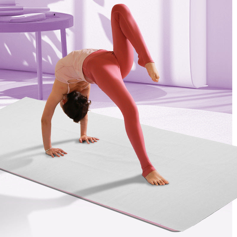 Suede yoga mat towel - lulu style, non-slip, sweat-absorbent, machine washable yoga towel mat, dirt-resistant yoga blanket