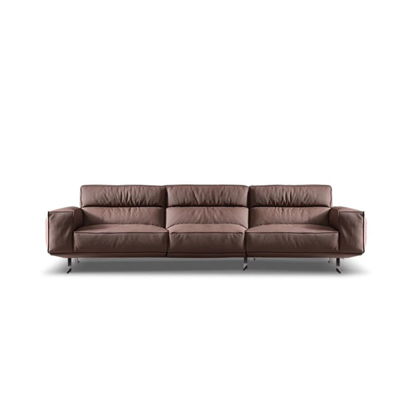 Source factory living room leather sofa italian normcore high back straight row genuine leather sofa small apartment high-foot sofa