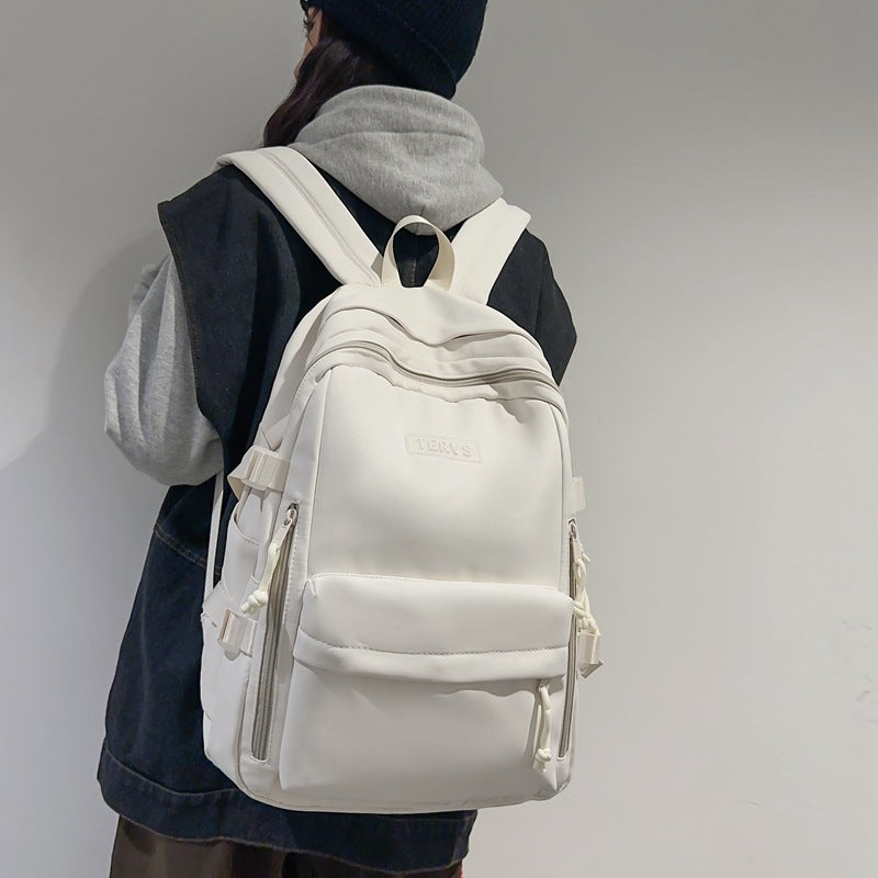 School bag for male college students, simple and versatile backpack for girls, small and fresh new trendy high school students, college style backpack