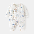Babibele quilted romper - lightweight cotton, seamless bodysuit, autumn/winter pure cotton newborn butterfly outfit, baby crawling suit