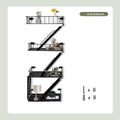 Trendy multi-tiered staircase shelf set - iron art wall-mounted storage rack for home bedroom decoration and organization
