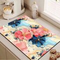 3d floral kitchen draining mat, absorbent mat, household diatomite non-slip mat, dish drying mat, heat-resistant oven mitt placemat