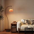 Vintage brown floor lamp s-shaped light luxury high-end ambiance fishing light living room sofa side bedroom bedside lamp