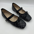 Plus size square toe elegant lace-up mary janes with bow detail - sweet, soft sole, versatile flats