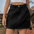 Wish european and american cross-border export women's clothing  independent station new arrival washed elastic waist workwear short skirt skirt