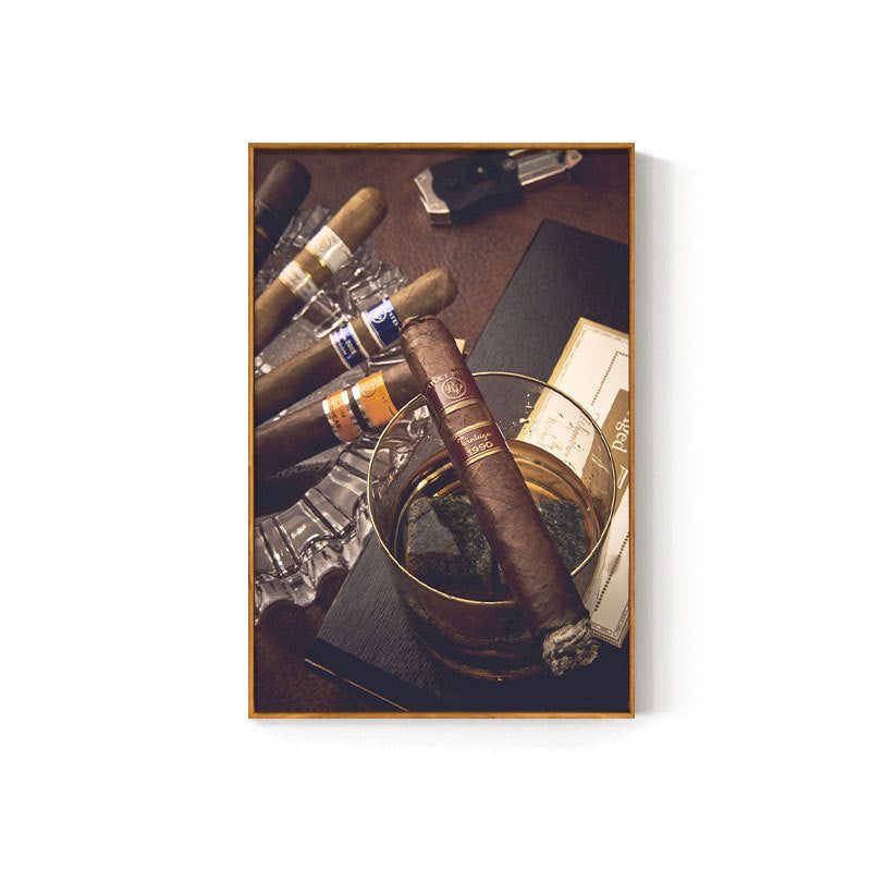 Cigar bar hanging painting American bar high-end club nightclub box wall decoration painting whiskey tobacco and alcohol shop mural