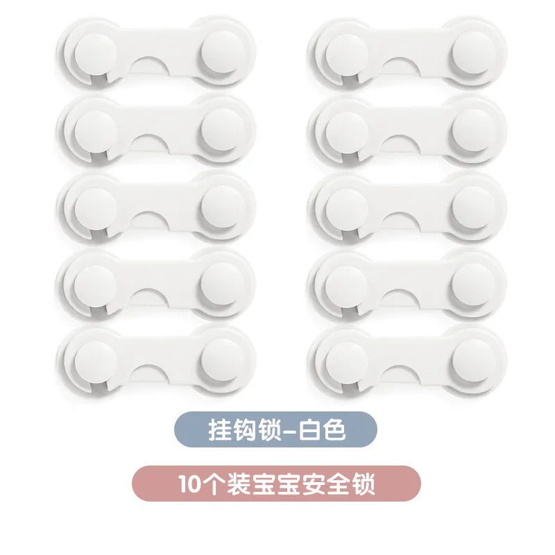 Wholesale double-lock child safety drawer locks - anti-pinch hand protection strips for baby safety - childproof door lock buckles & hook locks