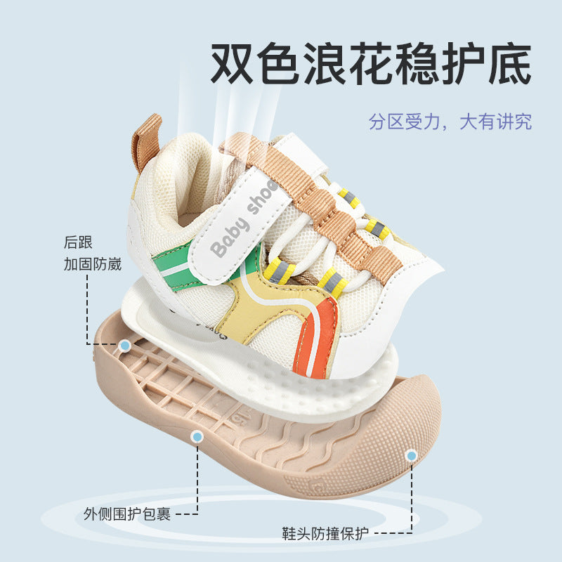 Toddler shoes for boys, spring and autumn infant shoes, soft sole functional mesh shoes, baby shoes for boys aged 1-3 years
