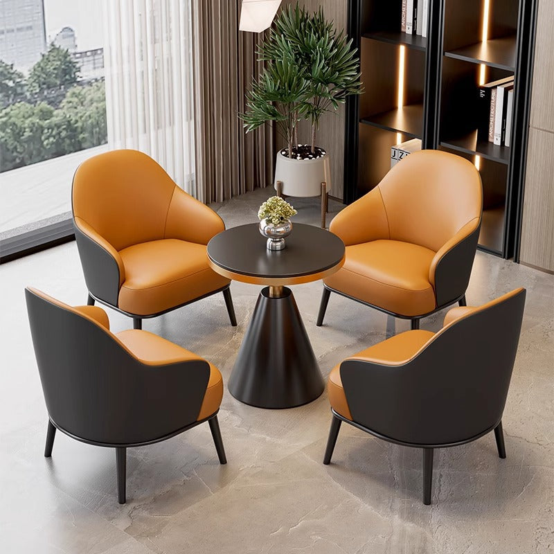 Luxury reception & negotiation table and chair set - ideal for sales centers, lounges, small round tables, leather sofa chairs, showrooms, and 4s stores
