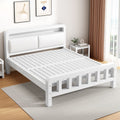 Wrought iron bed double bed for home bedroom kids small apartment single thickened reinforced iron frame bed soft package for rental room